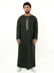 Emir Forest Green and Gold Embroidered