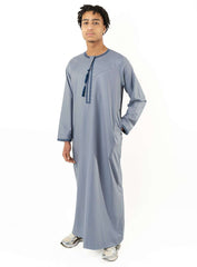 Emir Sky Blue Embroidered