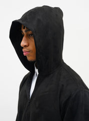 Black Hooded Suede