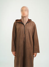 Her Brown Hooded Suede