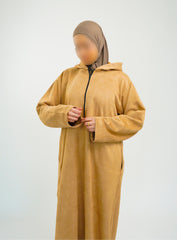 Her Beige Hooded Suede