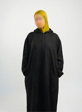 Her Black Hooded Suede