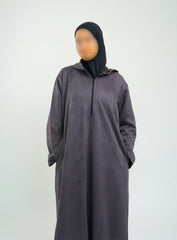 Her Dark Grey Hooded Suede