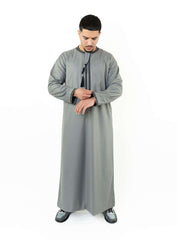 Emir Grey and Black Embroidered