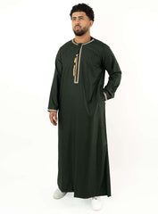 Emir Forest Green and Gold Embroidered