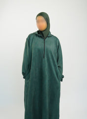 Her Emerald Green Hooded Suede