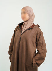 Her Brown Hooded Suede