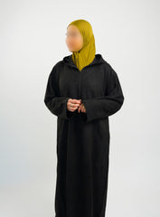 Her Black Hooded Suede