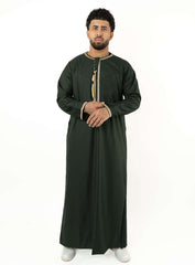 Emir Forest Green and Gold Embroidered