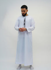 Emir White and Black Embroidered