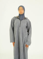 Her Light Grey Hooded Suede
