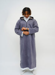 Light Grey Hooded Suede
