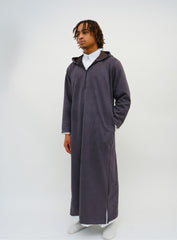 Dark Grey Hooded Suede