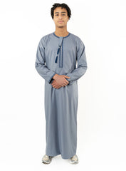 Emir Sky Blue Embroidered