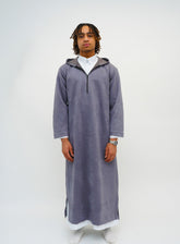 Light Grey Hooded Suede