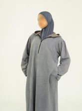 Her Light Grey Hooded Suede