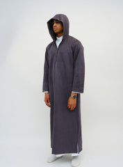 Dark Grey Hooded Suede