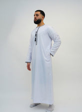 Emir White and Black Embroidered