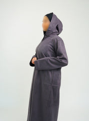 Her Dark Grey Hooded Suede