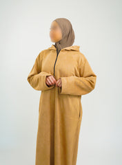 Her Beige Hooded Suede