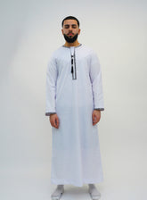 Emir White and Black Embroidered