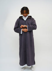 Dark Grey Hooded Suede