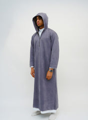 Light Grey Hooded Suede