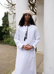 Royal Pure White Embroidered Omani