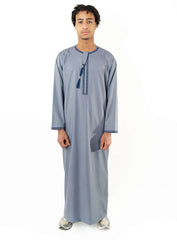 Emir Sky Blue Embroidered