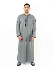 Emir Grey and Black Embroidered