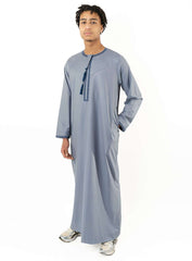 Emir Sky Blue Embroidered