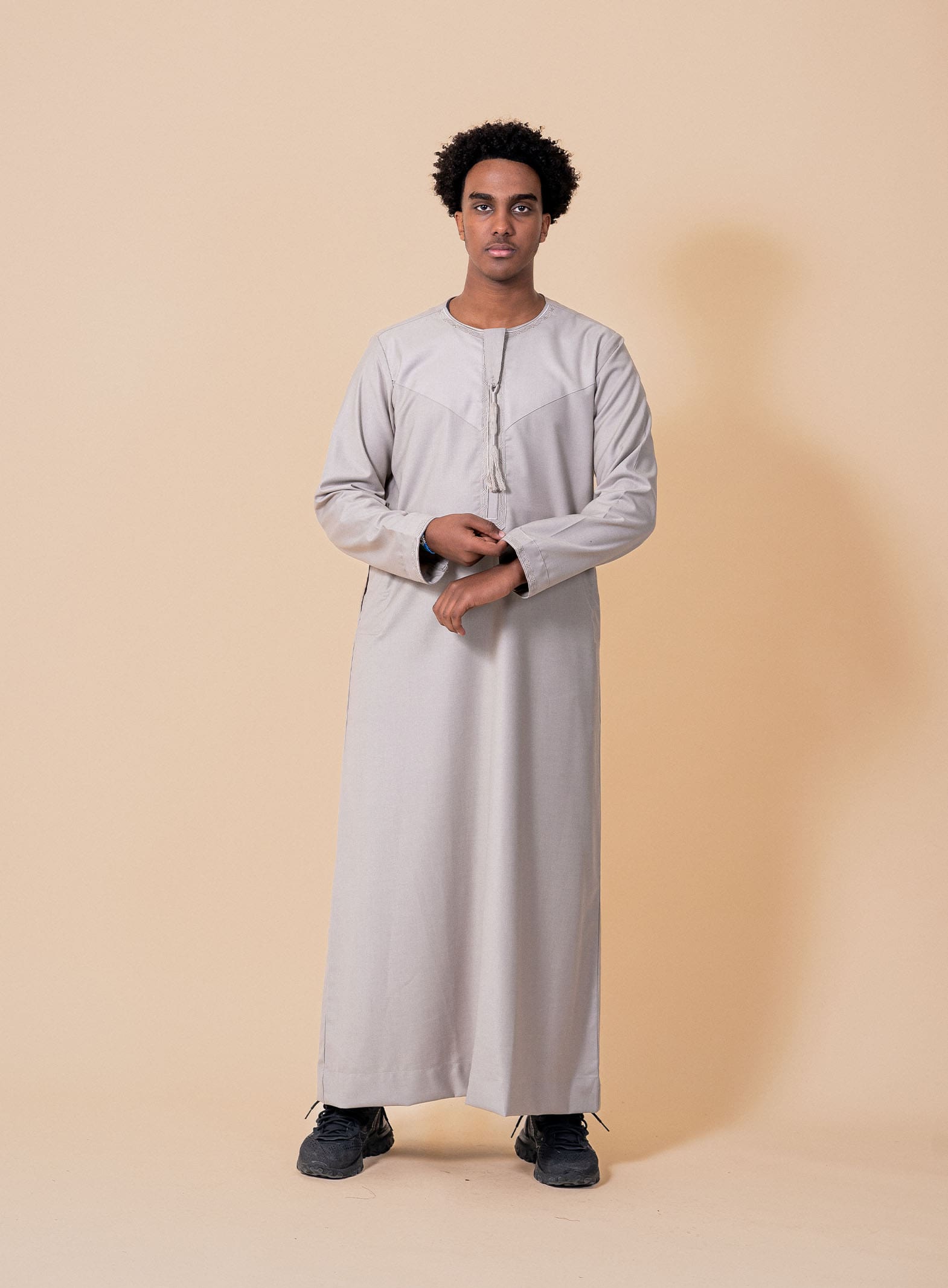 Emir Stone Beige Embroidered