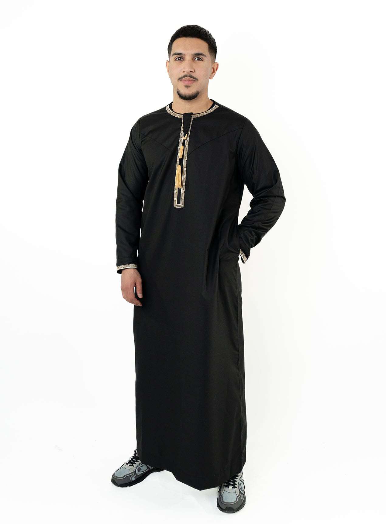 Emir Black and Gold Embroidered