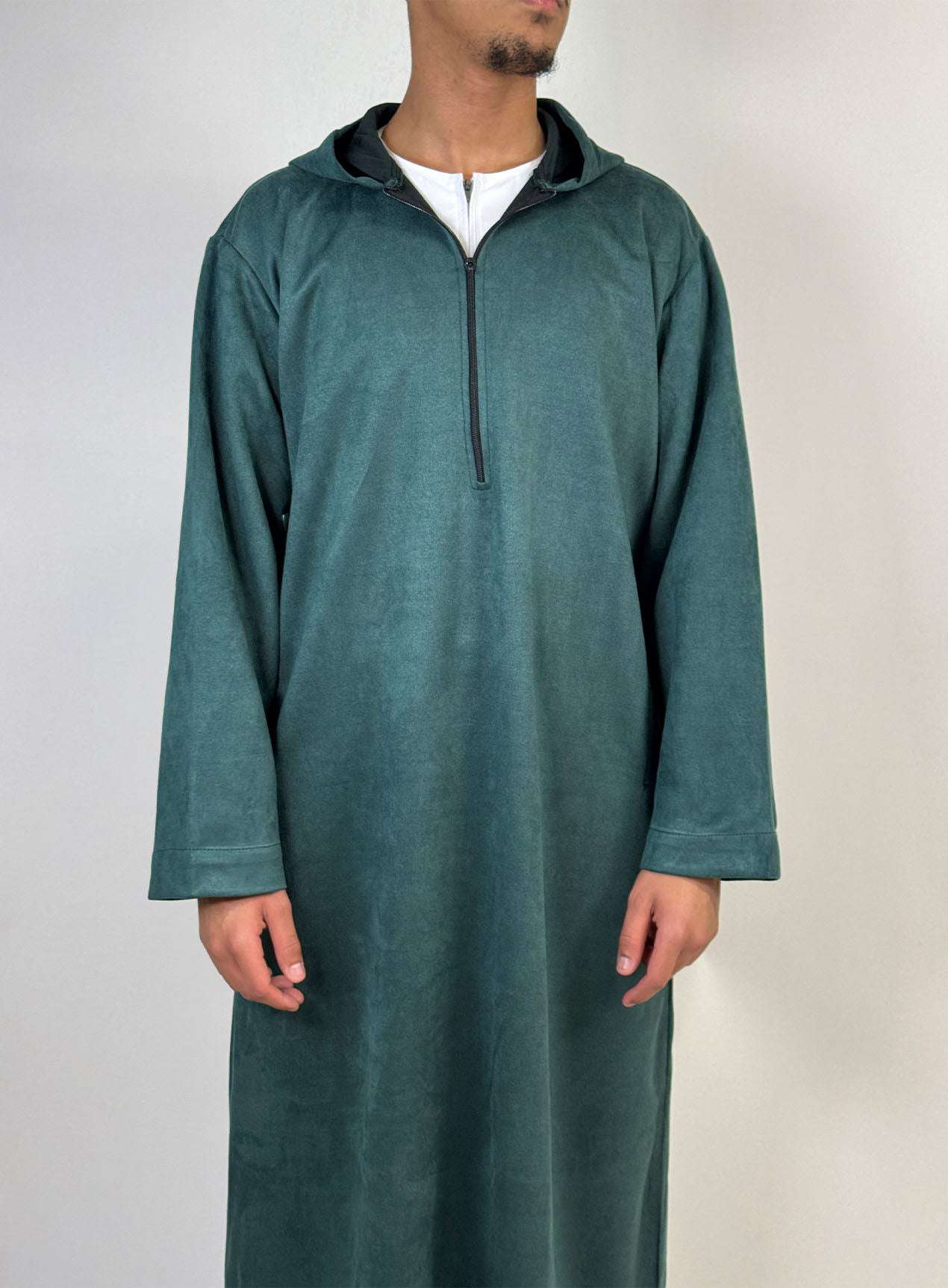 Emerald Green Hooded Suede
