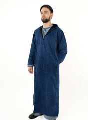 Blue Hooded Suede