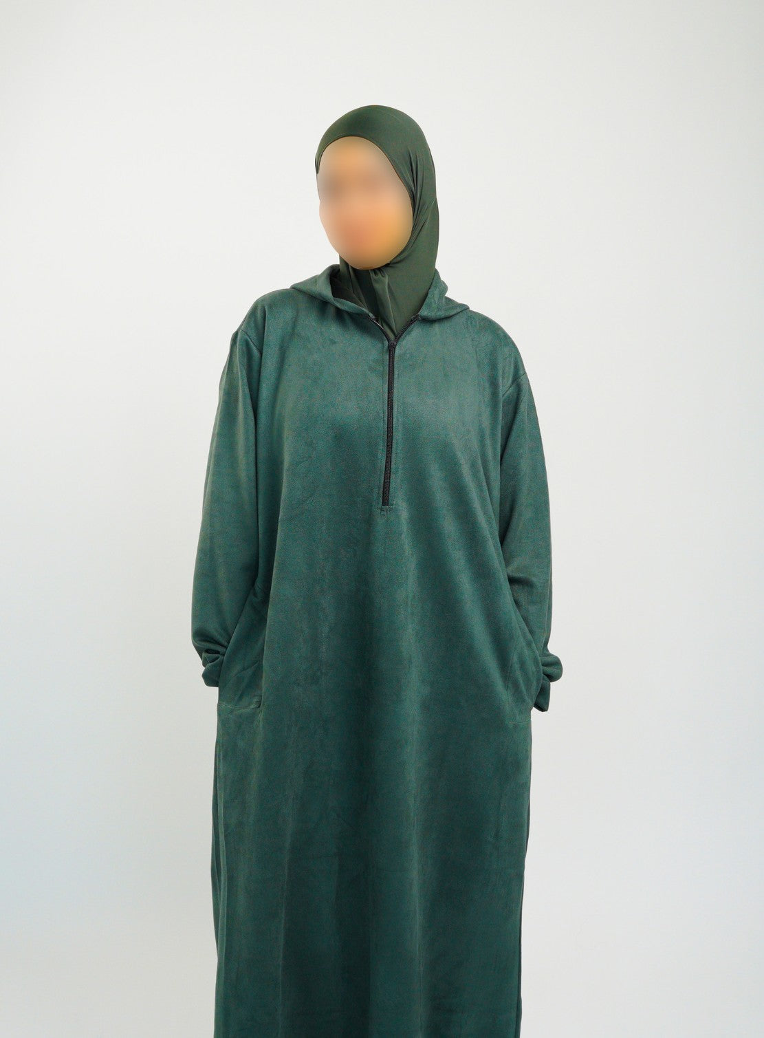 Her Emerald Green Hooded Suede