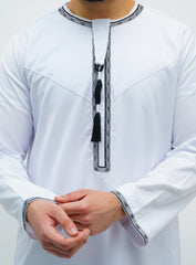 Emir White and Black Embroidered