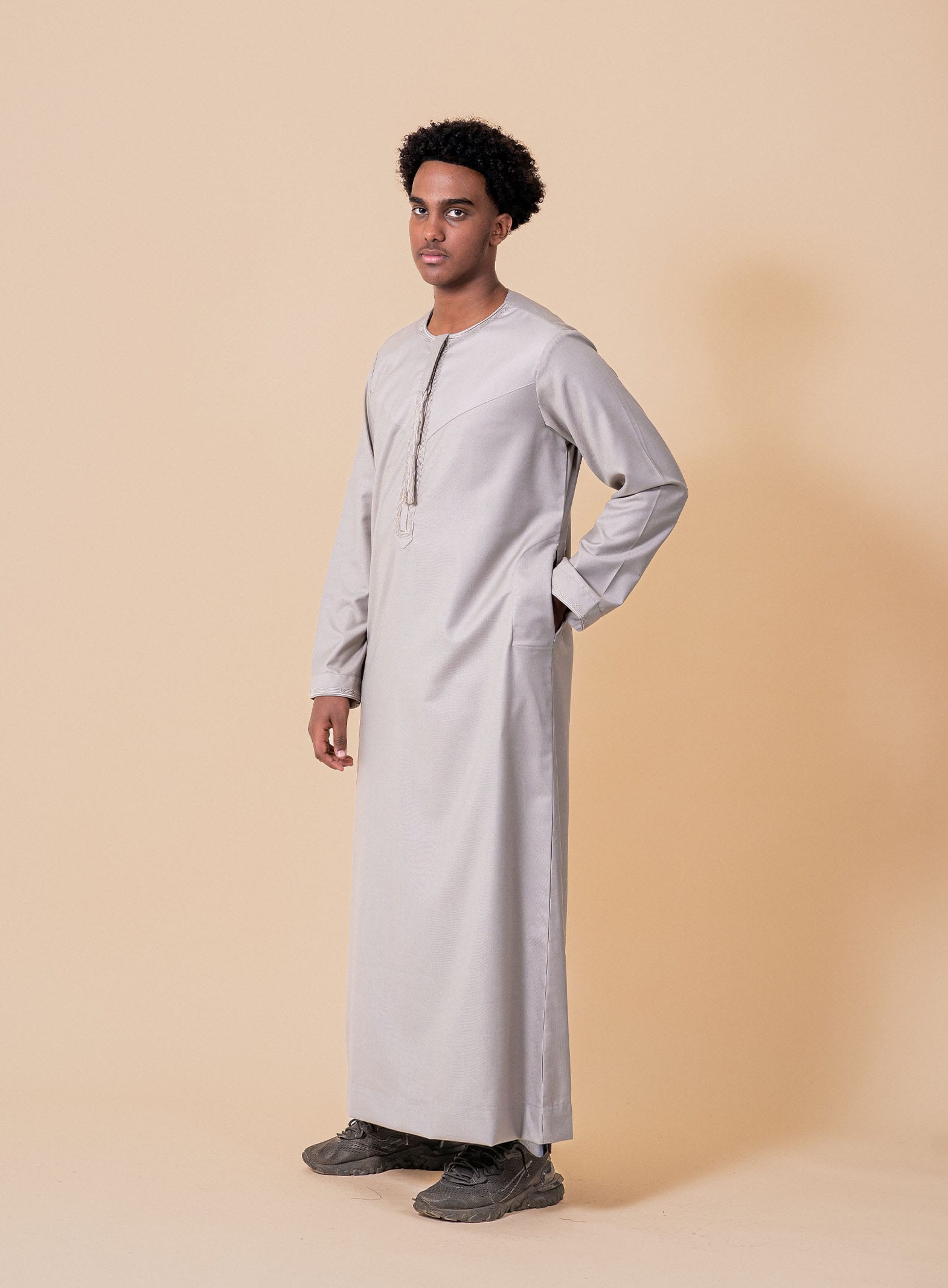 Emir Stone Beige Embroidered