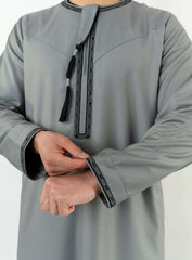 Emir Grey and Black Embroidered