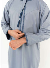 Emir Sky Blue Embroidered