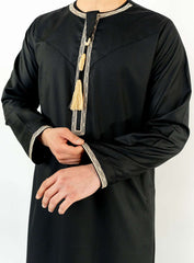 Emir Black and Gold Embroidered