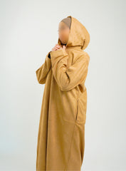 Her Beige Hooded Suede