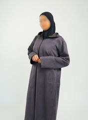 Her Dark Grey Hooded Suede