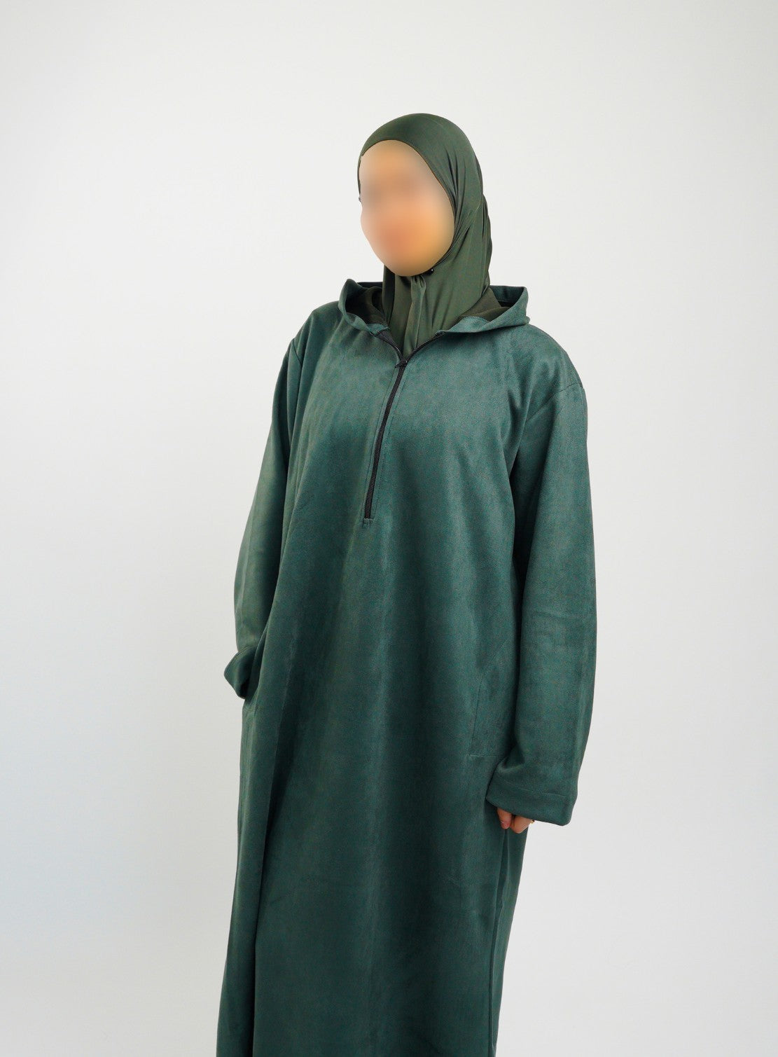 Her Emerald Green Hooded Suede