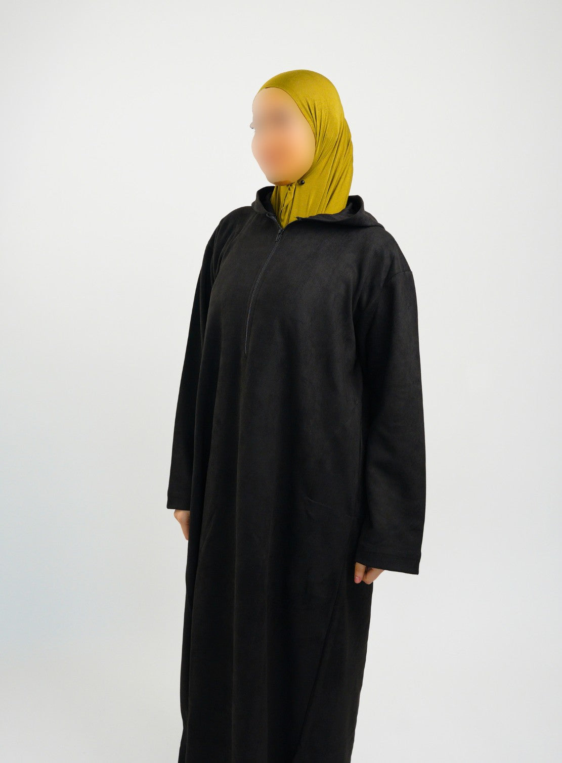 Her Black Hooded Suede