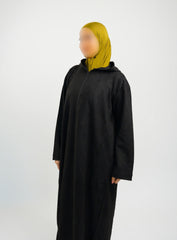 Her Black Hooded Suede