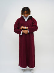 Maroon Hooded Suede