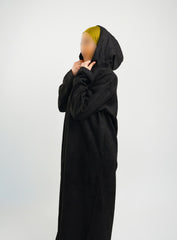 Her Black Hooded Suede