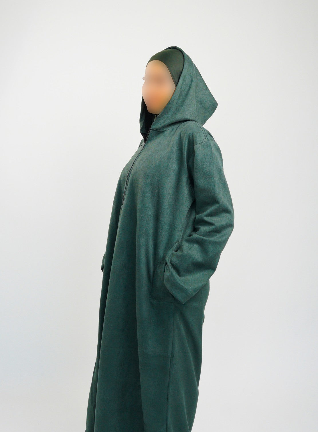 Her Emerald Green Hooded Suede