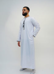 Emir White and Black Embroidered